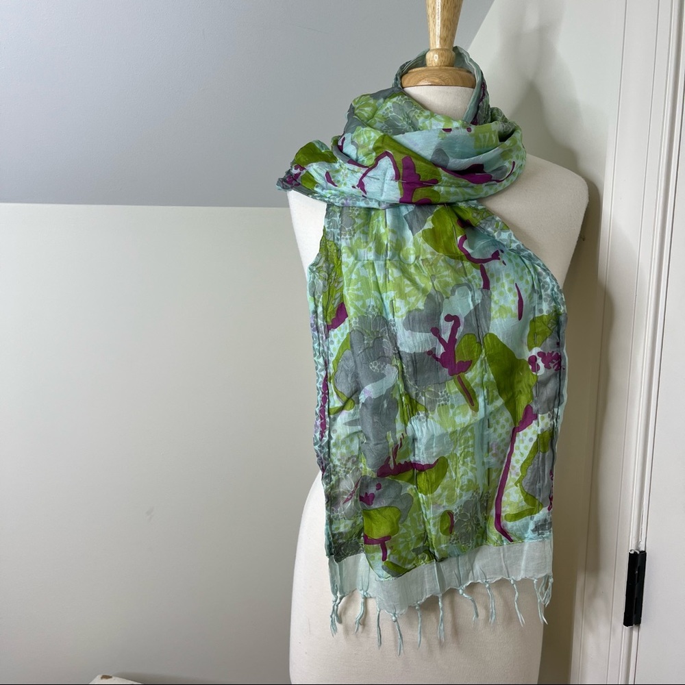 Vibrant Bold Tropical Silk Floral Wrap Scarf